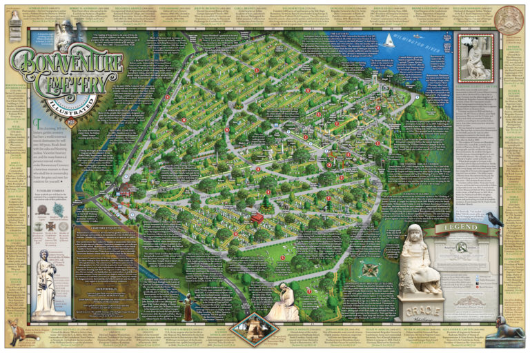 Bonaventure Cemetery Illustrated Map